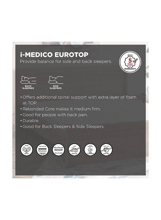 Home Box i-Medico King Eurotop Rebonded Foam Mattress 200 x 23 x 180 cm - Image 4
