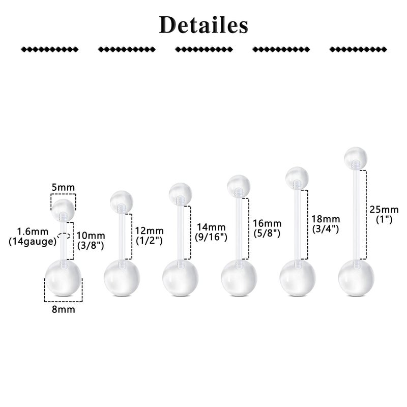 QWALIT Pregnancy Belly Button Rings Long Bar Sport Maternity Flexible Bioplast Plastic Belly Rings pregnant belly button ring for Pregnant Women Surgery - Image 2