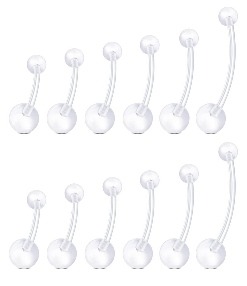 QWALIT Pregnancy Belly Button Rings Long Bar Sport Maternity Flexible Bioplast Plastic Belly Rings pregnant belly button ring for Pregnant Women Surgery - Image 1