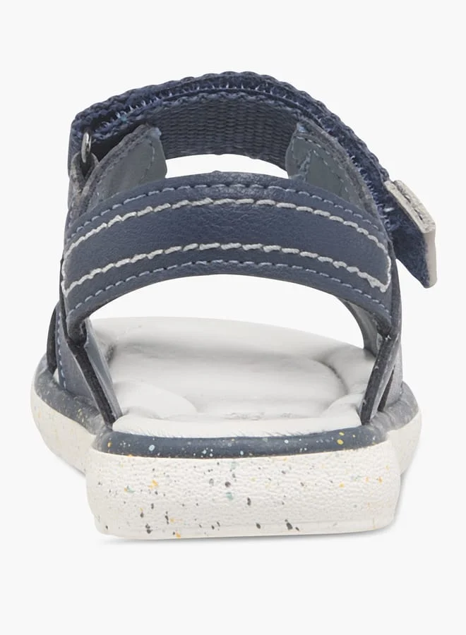 جونيورز Boys Solid Sandals with Hook and Loop Closure