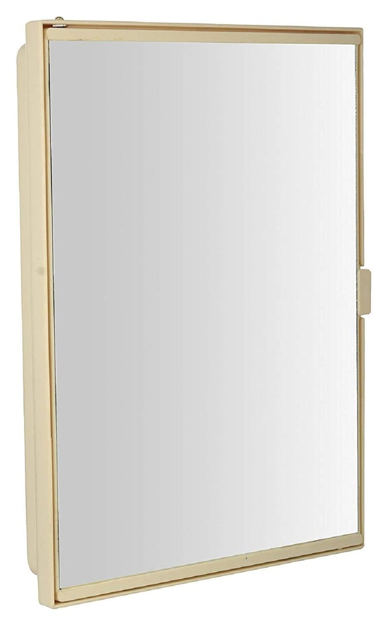 Epraiser Epraiser Wall Mount Bathroom Cabinet with Mirror Door Toothbrush Holder 4 Shelve_Ivory_ 125 Inch x 7 Inch x 17 Inch  - Image 3