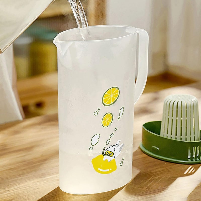 Large Capacity Beverage Pitcher with Lid 2l Cold-resistant Water Jug for Party and Home Use, Green Sturdy Drinks Container for Iced Tea and Cold Water - Image 5