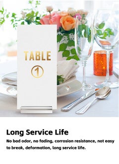 Teuuea 30 Pieces Clear Acrylic Stands with Card Slot, Transparent 5*3*1 CM Place Card Holders, Table Numbers Display Stands Base, Sign Holders for Office Menu Photos Dining Meeting Event Seating Chart  - Image 3