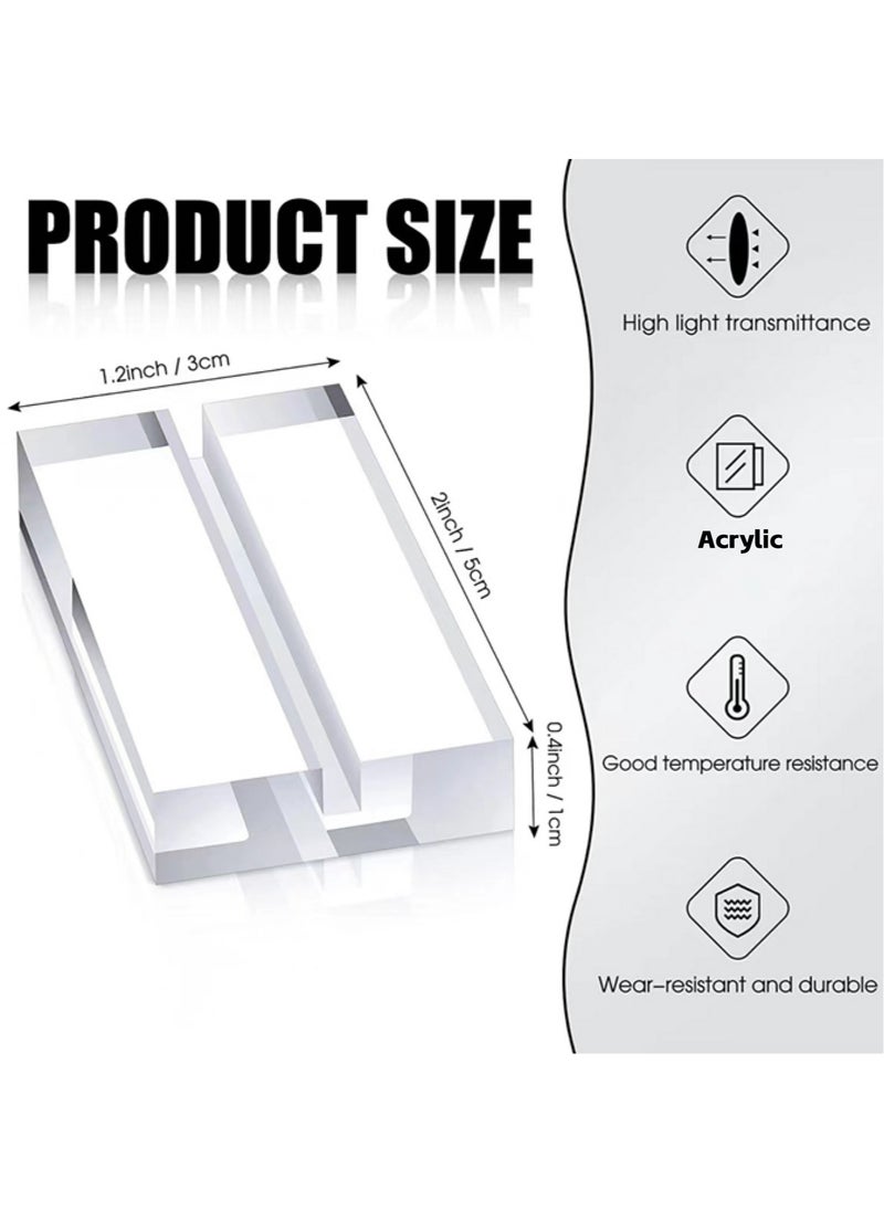 Teuuea - 30 Pieces Clear Acrylic Stands with Card Slot, Transparent 5*3*1 CM Place Card Holders, Table Numbers Display Stands Base, Sign Holders for Office Menu Photos Dining Meeting Event Seating Chart - Image 1