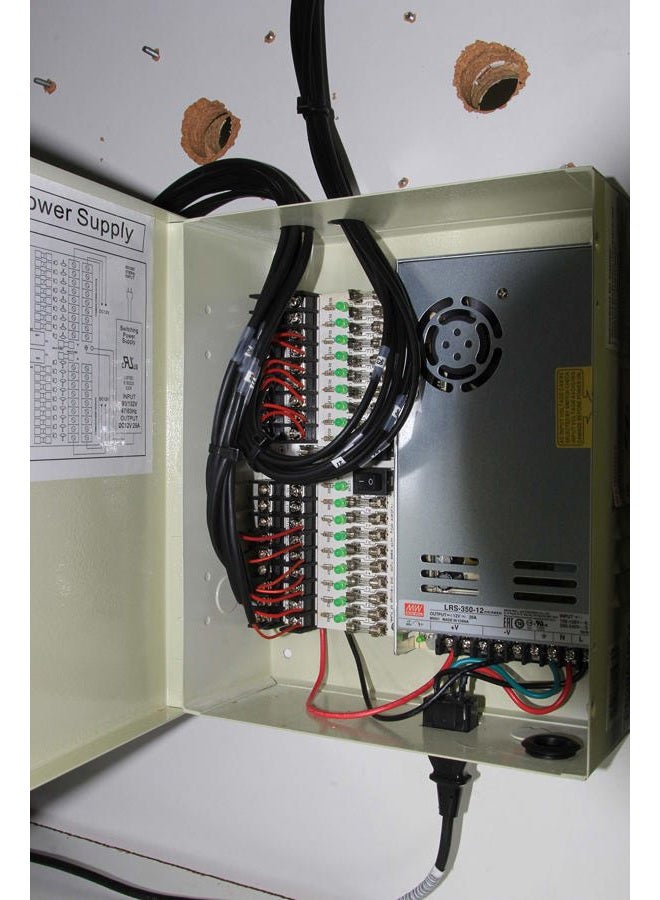 InstallerCCTV 9 Outputs 12 Amp 12V DC CCTV Distributed Power Supply Box for Security Camera, UL Listed - Image 4