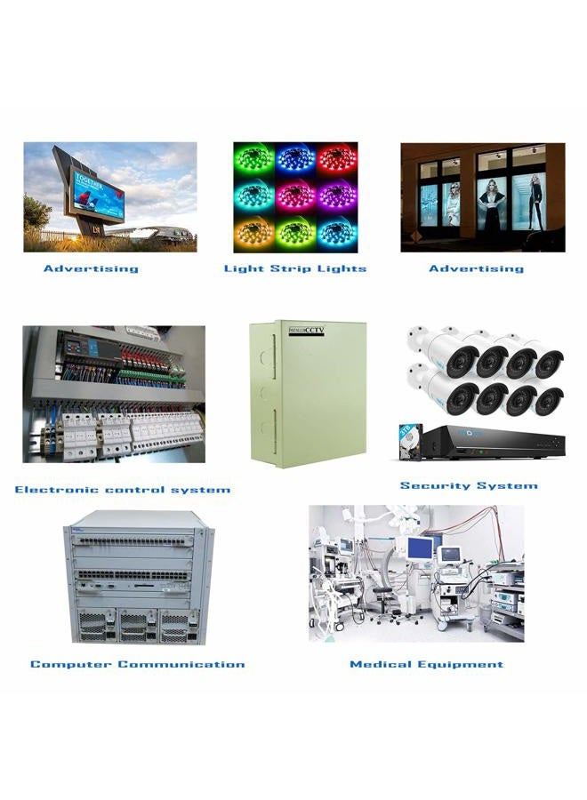 InstallerCCTV 9 Outputs 12 Amp 12V DC CCTV Distributed Power Supply Box for Security Camera, UL Listed - Image 3