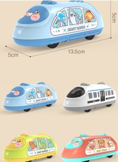 Generic 4 Pieces Inertial Sliding High-Speed Train Toys, Push And Go Toy Car Set, Double-Back Force Inertial Toy Car  - Image 2