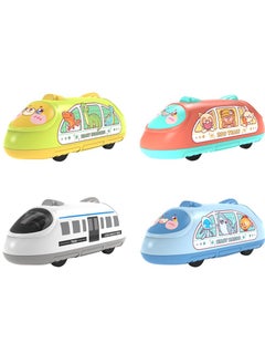 Generic 4 Pieces Inertial Sliding High-Speed Train Toys, Push And Go Toy Car Set, Double-Back Force Inertial Toy Car  - Image 1
