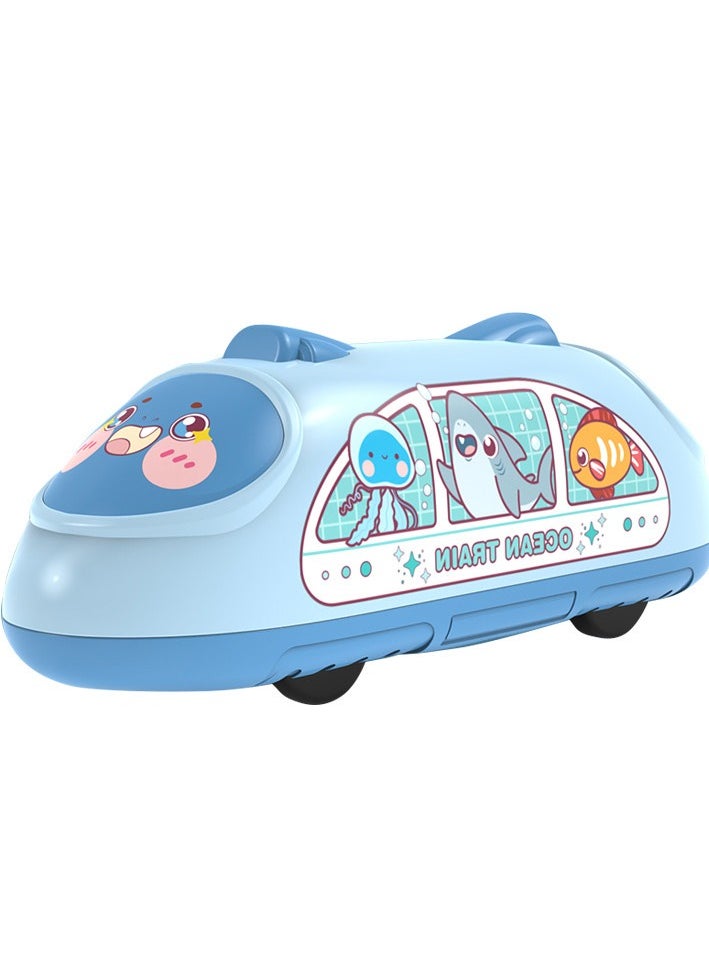4 Pieces Inertial Sliding High-Speed Train Toys, Push And Go Toy Car Set, Double-Back Force Inertial Toy Car