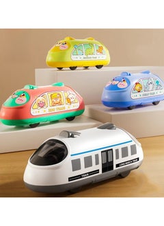 Generic 4 Pieces Inertial Sliding High-Speed Train Toys, Push And Go Toy Car Set, Double-Back Force Inertial Toy Car  - Image 5