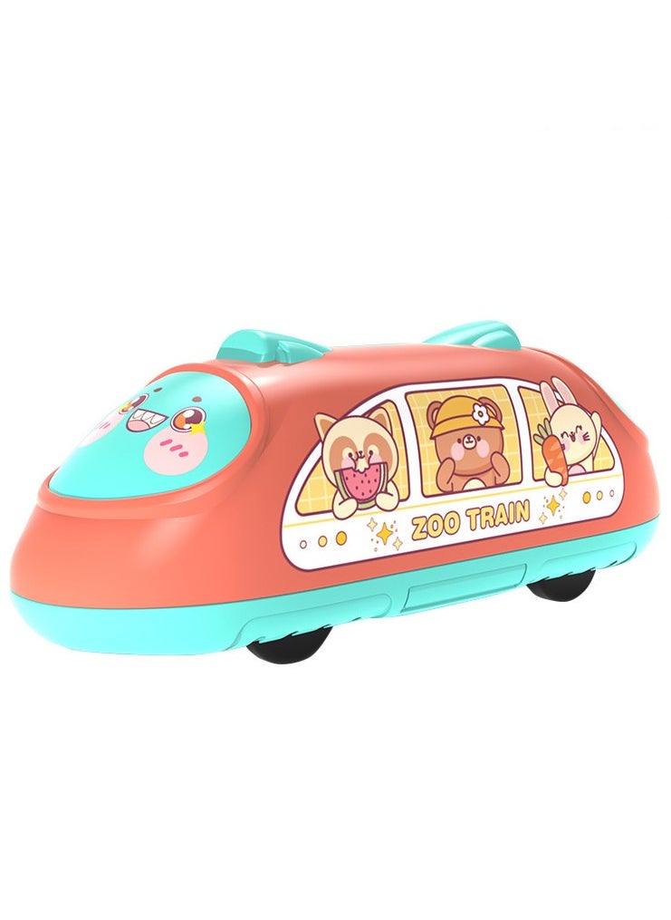 4 Pieces Inertial Sliding High-Speed Train Toys, Push And Go Toy Car Set, Double-Back Force Inertial Toy Car
