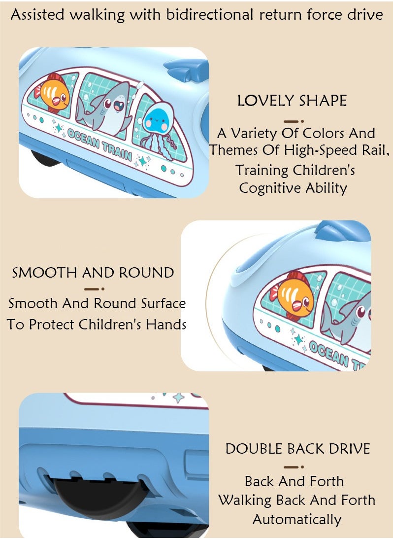 4 Pieces Inertial Sliding High-Speed Train Toys, Push And Go Toy Car Set, Double-Back Force Inertial Toy Car  - Image 4