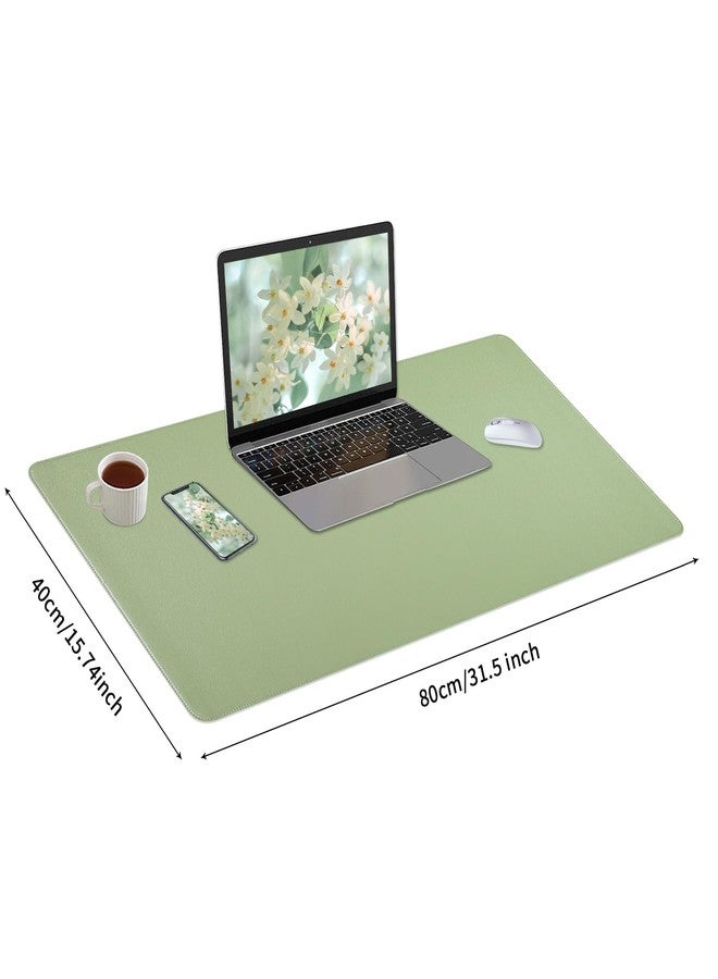 Bloss Leather Desk mat, Large Mouse Pad, Non-Slip Desk Protector Mat, Leather Desk Blotter, Waterproof Desk Pad for Office Home Decor/Light Green(31.5×15.7 Inches) - Image 3