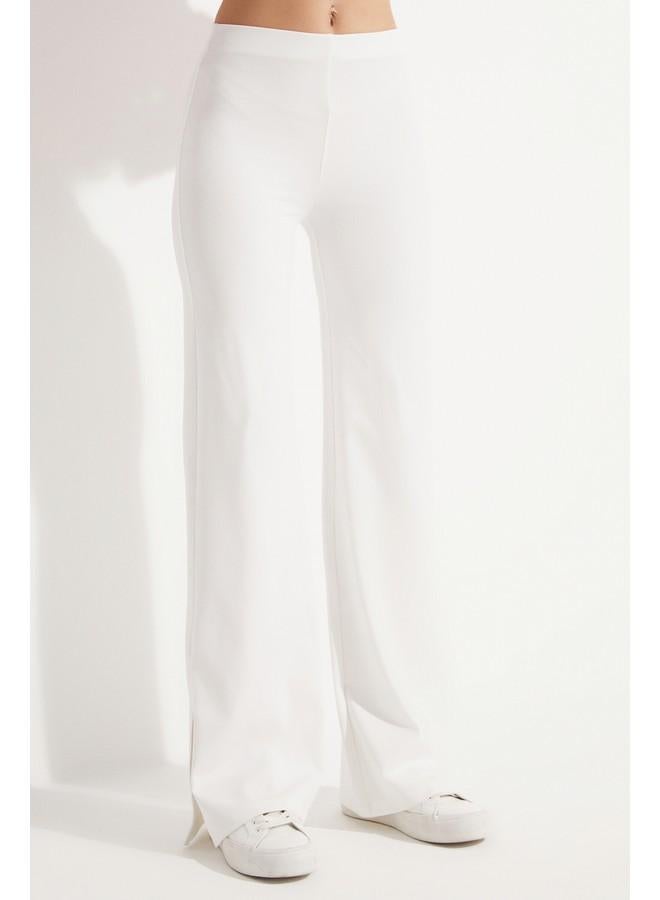 جون بنطلون ضيق مفصل بخطوط يونيو أبيض - Image 5