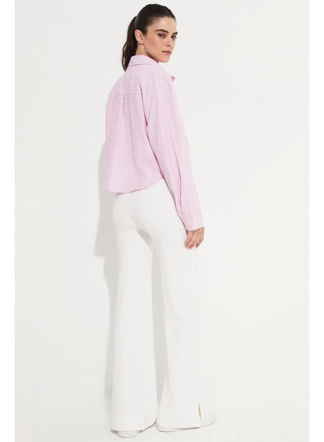 جون June Piping Detailed Tight Trouser White