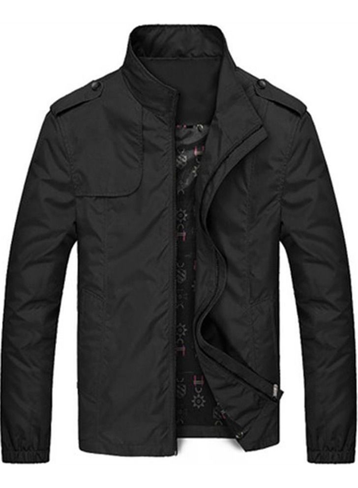 Loquat سترة كاجوال للرجال بتصميم كوري بسحاب وجيوب جانبية رفيعة - Image 1