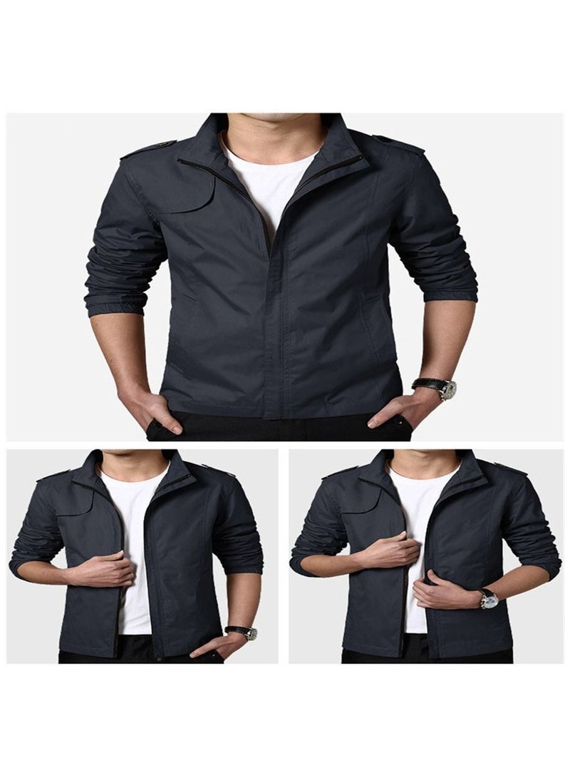 Loquat سترة كاجوال للرجال بتصميم كوري بسحاب وجيوب جانبية رفيعة - Image 2