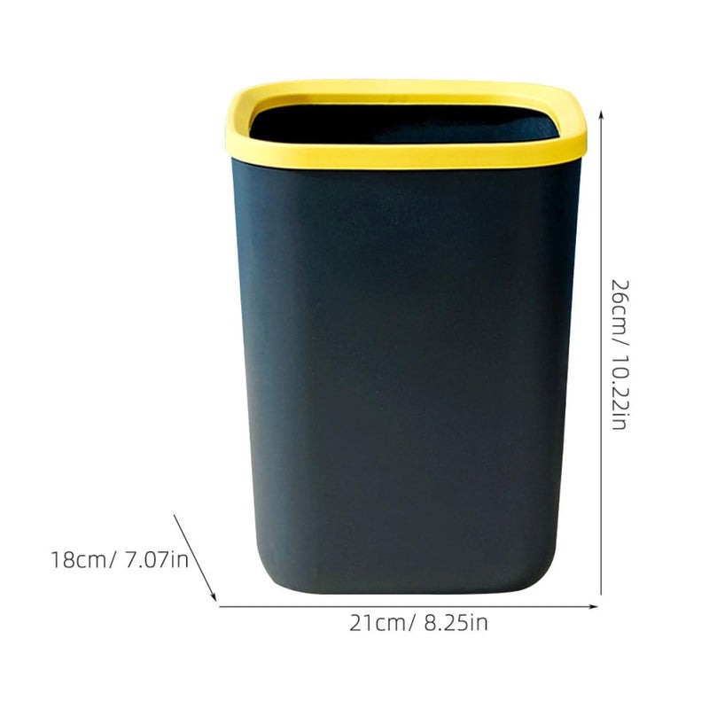Square 10l Trash Can with Pressing Ring, Plastic Garbage Bin for Home and Office, Dark Blue Wastebasket Suitable for Kitchen, Living Room, and Bedroom Use - Image 2