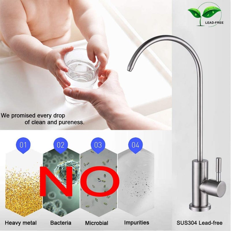 IONIX Stainless steel 304 grade Ro water purifier Faucet,100% Lead-Free Kitchen Water Filter Faucet, Spot Free Stainless Steel - Image 4