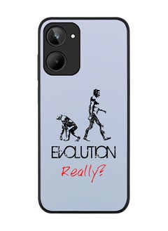 Rugged Black edge case for Realme 10 4G Slim fit Soft Case Flexible Rubber Edges Anti Drop TPU Gel Thin Cover -  Evolution Really (Blue)