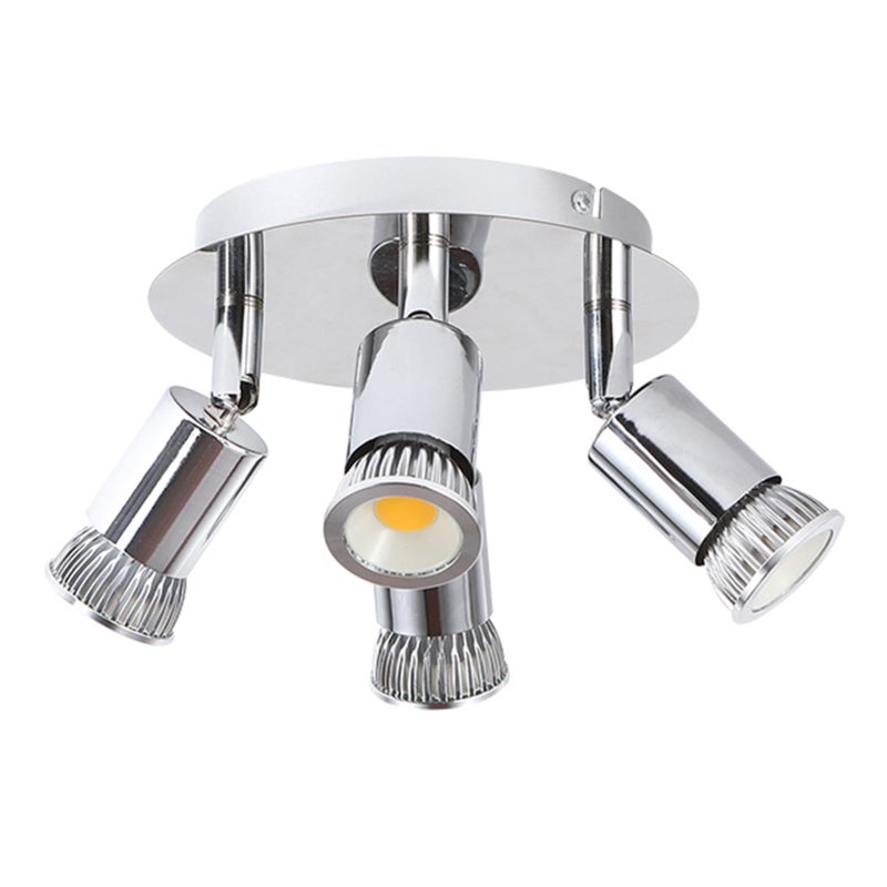 Wall Spot Lamp: 4-Heads Stainless Steel Alloy Body - Rotatable GU10 Base Wide Voltage 85-265V Low Consumption for Indoor Home Decor Lighting - Image 1