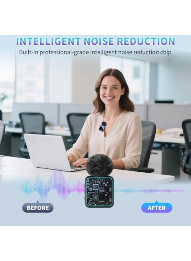 DUSALA Wireless Lavalier Microphone,3 in 1 Wireless Mic for iPhone/Android/Camera,Mini Bluetooth Microphone Noise Reduction Mic for Record Interview, Vlogging, YouTube, Tiktok - Image 5