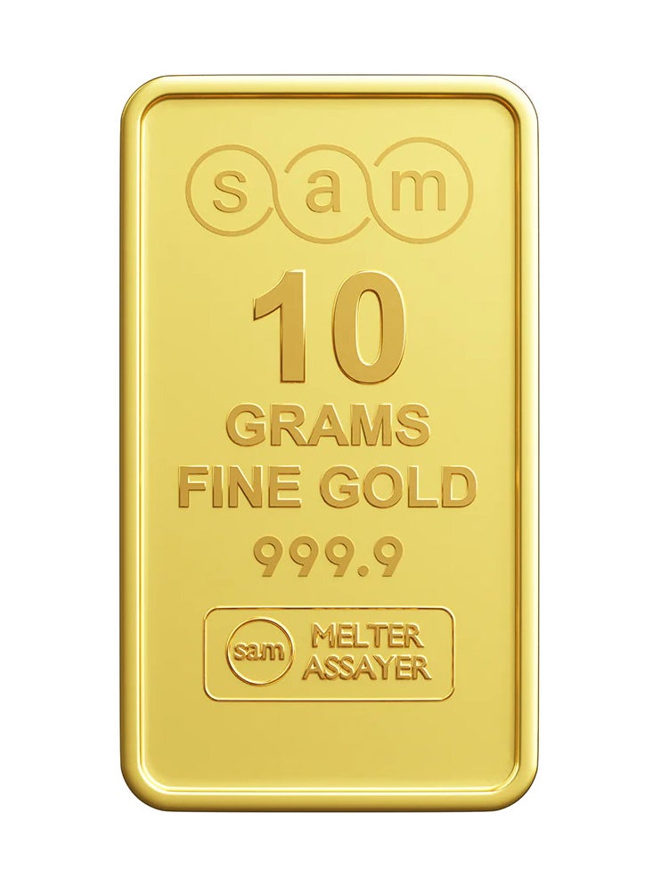 sam - RAK GOLD - 10g Gold Bar Fine Gold 999.9 Purity SAM Gold - 10 Grams - Image 1