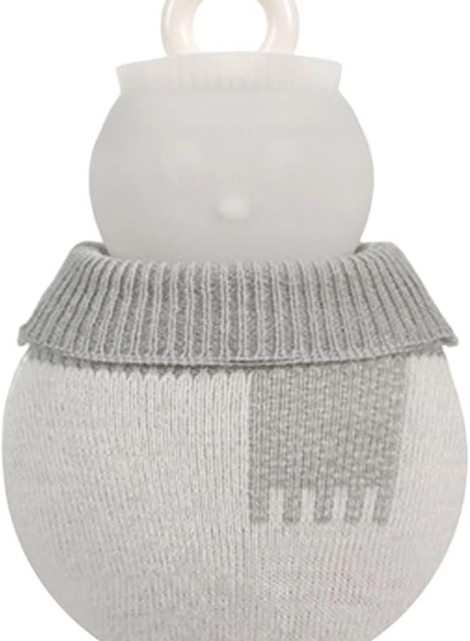 White Silicone Hot Water Bag Snowman Warmer Soft Cover for Cold Weather Relief Reusable Heat Bag for Women Home Office Travel Christmas Gift - Image 2