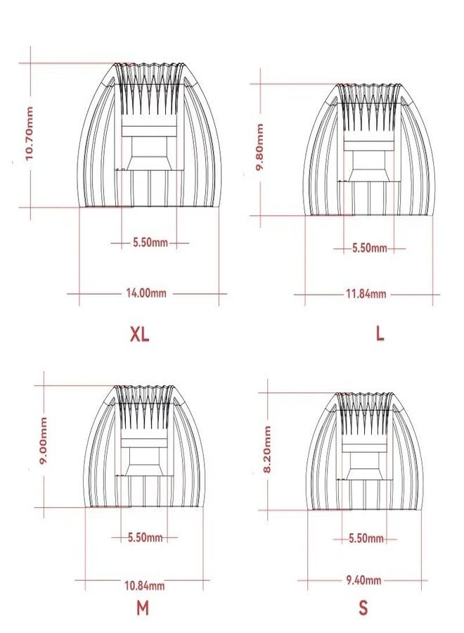 MOONDROP Spring Tips Silicone Eartips for Nozzle Diameter from 4.8mm-6.4mm Acoustic waveguide + Double Support Structure Silicone Earphone Ear-Tips 3pairs (S-3pairs) - Image 2