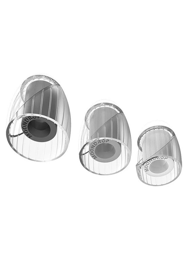 MOONDROP Spring Tips Silicone Eartips for Nozzle Diameter from 4.8mm-6.4mm Acoustic waveguide + Double Support Structure Silicone Earphone Ear-Tips 3pairs (S-3pairs) - Image 1