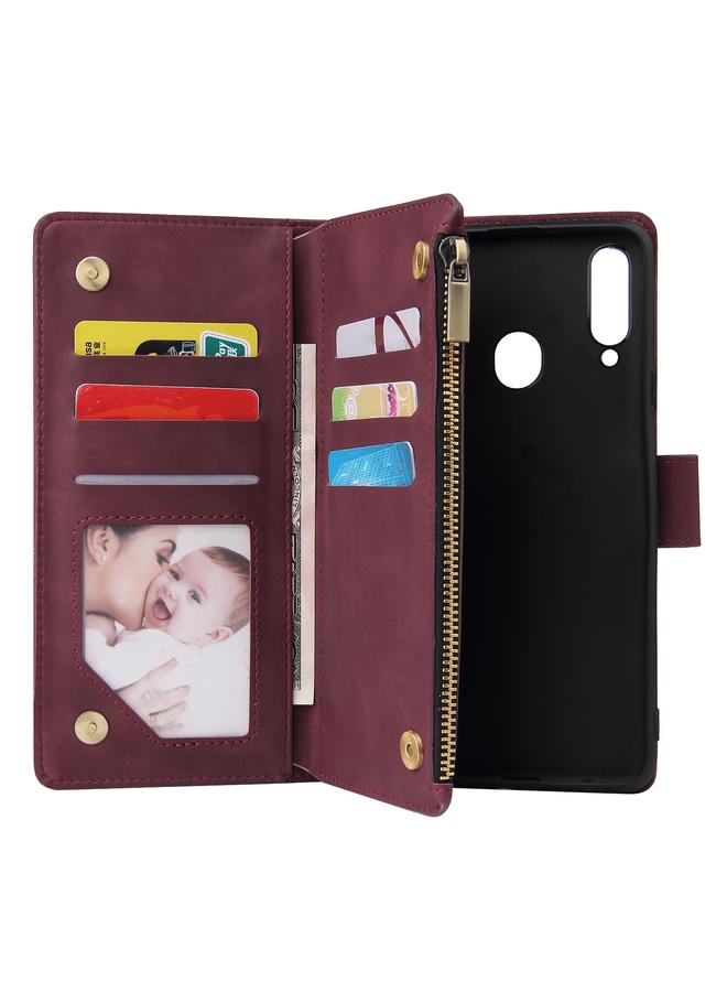 S-TOP Case For Samsung Galaxy A20s Multifunctional Frosted Zipper Wallet Leather Phone Case - Image 4