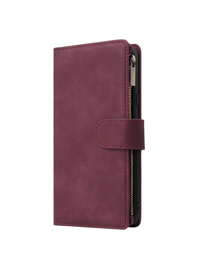 S-TOP Case For Samsung Galaxy A20s Multifunctional Frosted Zipper Wallet Leather Phone Case - Image 2