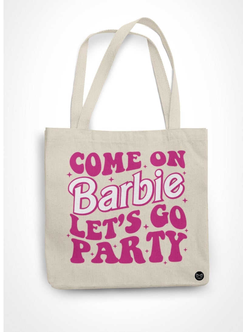 come on Barbie Design Canvas Bag - Beige