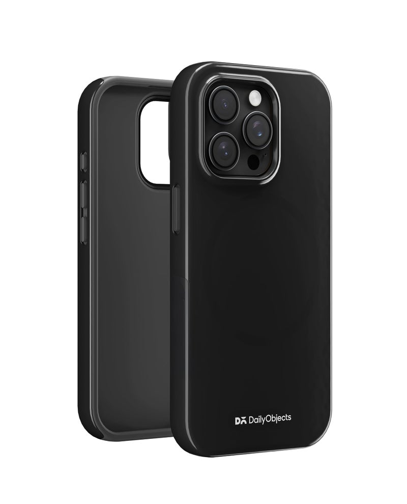DailyObjects Polycarbonate Enamel Bumper Magsafe Case for iPhone 14 Pro Max Compatible with Mag-Safe Wireless Charging | Black Hybrid Magnetic Back Cover - Image 3