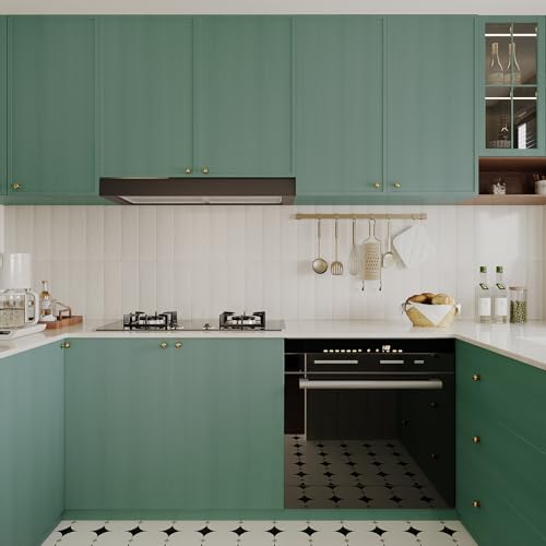 VaryPaper Rustic Green Wood Contact Paper Peel and Stick Countertops Wood Wallpaper Waterproof Wood Grain Vinyl Wrap for Cabinets Desk Table Removable Self Adhesive Wood Laminate Sheets 15.7''x78.7'' - Image 1