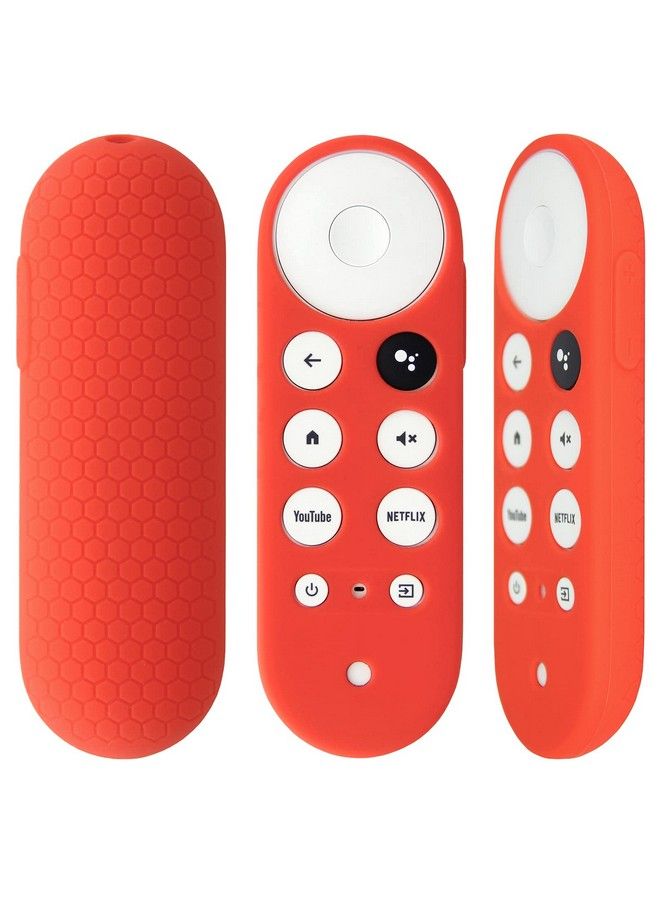 PINOWU 2Pcs Protective Covers Compatible For Chromecast With Google Tv Voice Remote Pinowu Anti Slip Remote Case For 2020 Chromecast Remote Control (Blue & Red) - Image 3