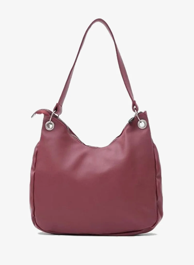 Shule Bags Valerie Oval Burgundy Shoulder Bag.