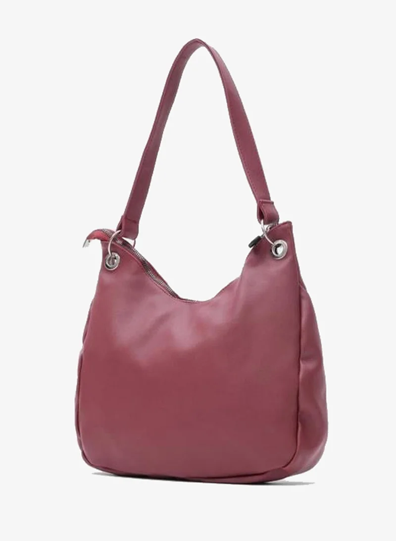 Shule Bags Valerie Oval Burgundy Shoulder Bag.