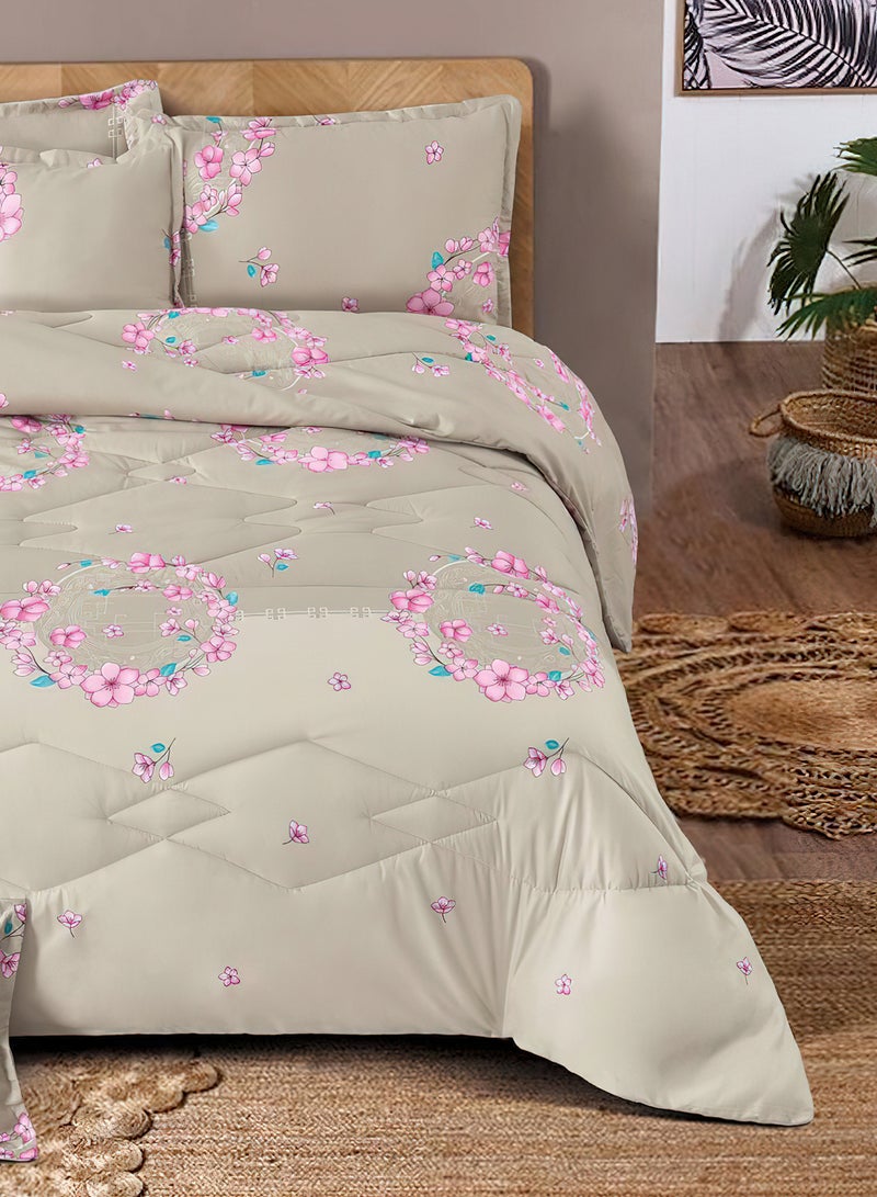 Ming Li 6Piece King Size 220x240Cm Comforter Set Medium Filling Bedding Set for All Season Includes 1Comforter 1Bedsheet 2Pillow Shams and 2Cushion cases - Image 3