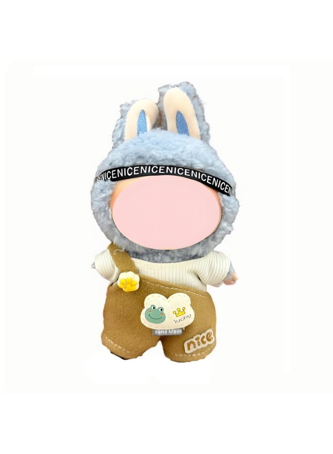 Doll Clothes Set for Labubu, Hat & Overalls Set for 17cm Accessories Suit, Cute Clothes for Dress up Unique Style, Stylish Clothes for Doll (No Doll and Shoe) - Image 1