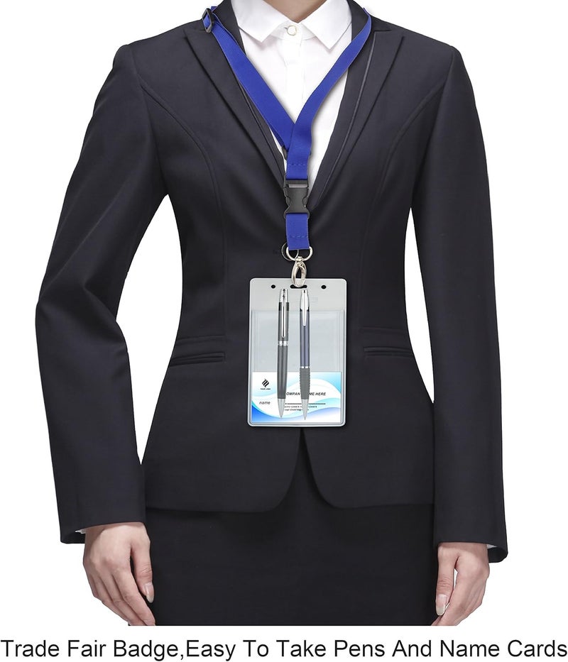 Wisdompro 10 Pack Heavy Duty Pocket Protector for Shirts, Lab Coats, Pants - Multi-Purpose- Holds Pens, Pointers, Cards, and Notes. Top is Pre-Slotted for Lanyard and Has Holes for Nametag - Clear - Image 4