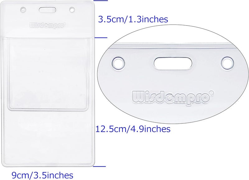 Wisdompro 10 Pack Heavy Duty Pocket Protector for Shirts, Lab Coats, Pants - Multi-Purpose- Holds Pens, Pointers, Cards, and Notes. Top is Pre-Slotted for Lanyard and Has Holes for Nametag - Clear - Image 2