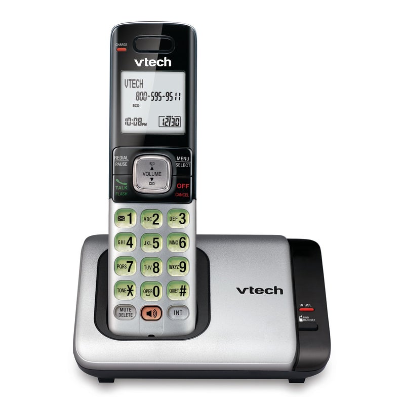 VTech CS6719 DECT 6.0 Cordless Phone with Caller ID/Call Waiting, 1 Cordless Handset, Silver/Black - Image 1