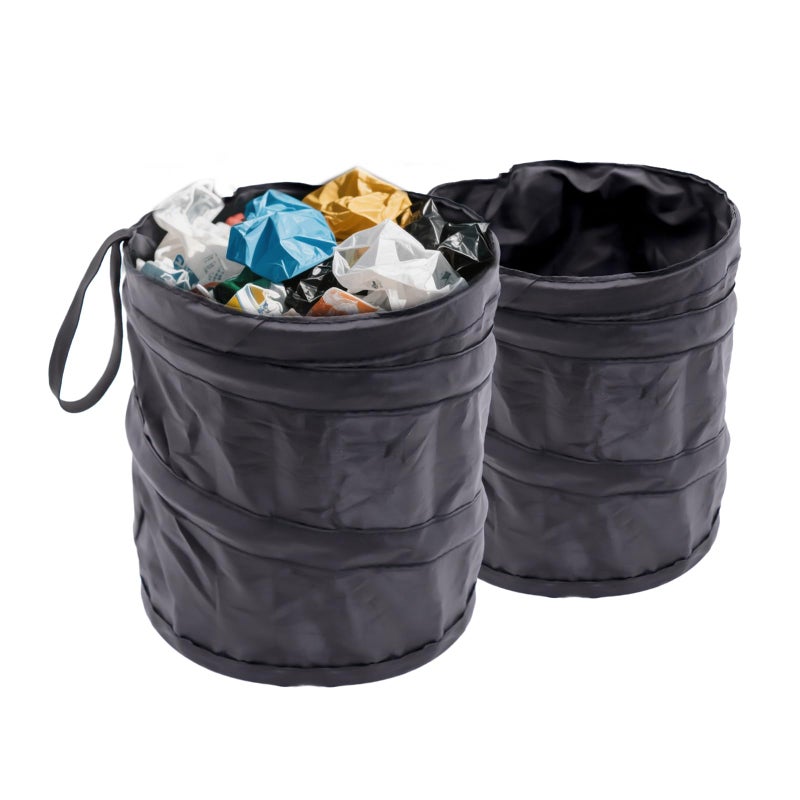 coldpa 2Packs Car Trashcan Collapsible Car Trash Can PopUp Garbage Bin Fits Cup Holder Auto Truck RV Foldable Mini Trash Can for Small Spaces Portable Waste Bin for Car Door 2PCS - Image 3