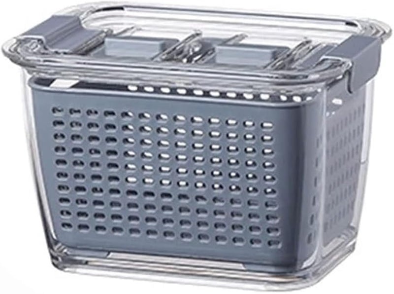 Genaric Storage Containers for Refrigerator, Organizer Bins, Draining Crisper with Strainers, Mini-sized (0.48L)
