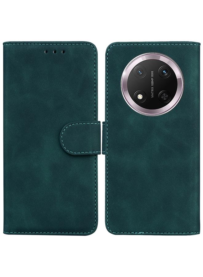 زبون جراب هاتف Honor X9c من الجلد الطبيعي بلون نقي - Image 1