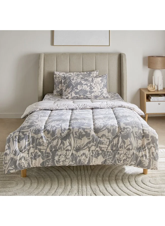Home Box Aurora Heya 3-Piece Printed Cotton Twin Comforter Set 220 x 160 cm