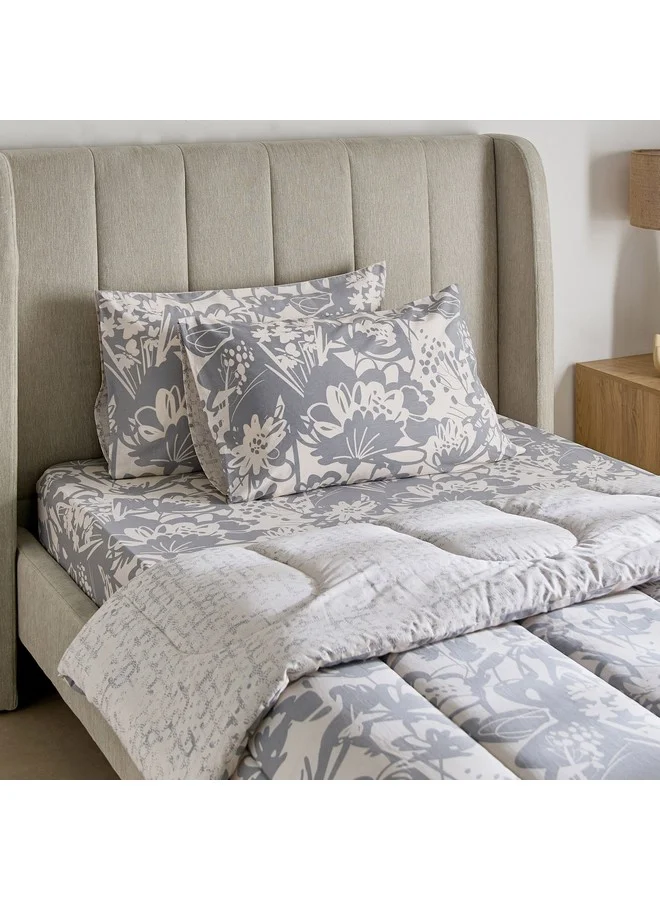 Home Box Aurora Heya 3-Piece Printed Cotton Twin Comforter Set 220 x 160 cm