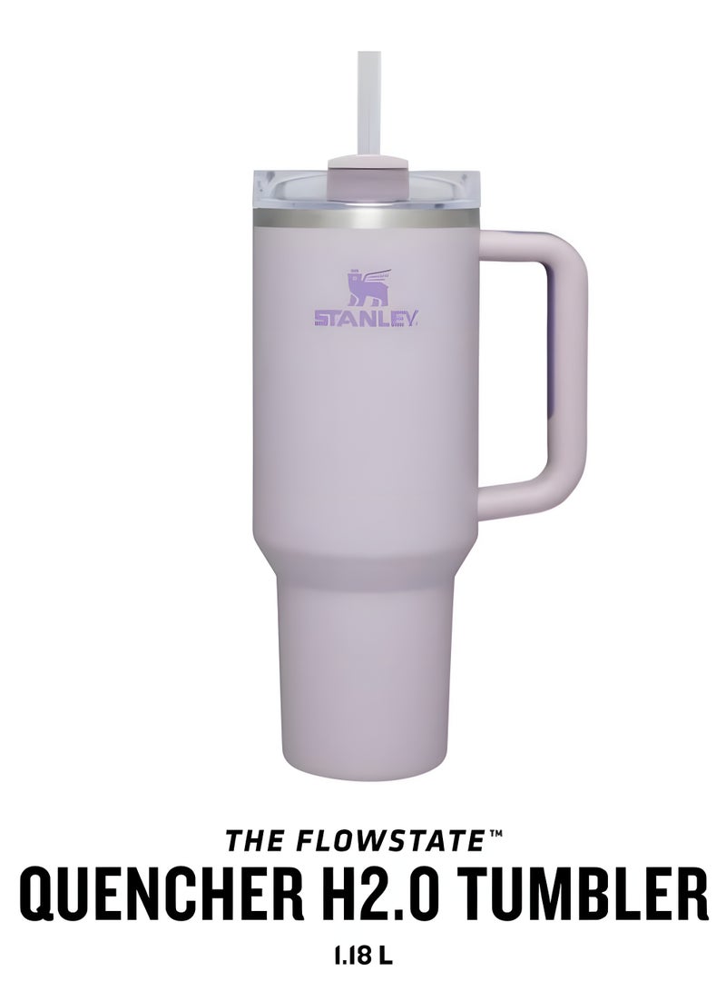 Stanley Quencher H2.0 FlowState Vacuum Stainless Steel Water Bottle with Lid and Straw, BPA-Free, 40oz, 28x10x7.5cm (Purple) - Image 3