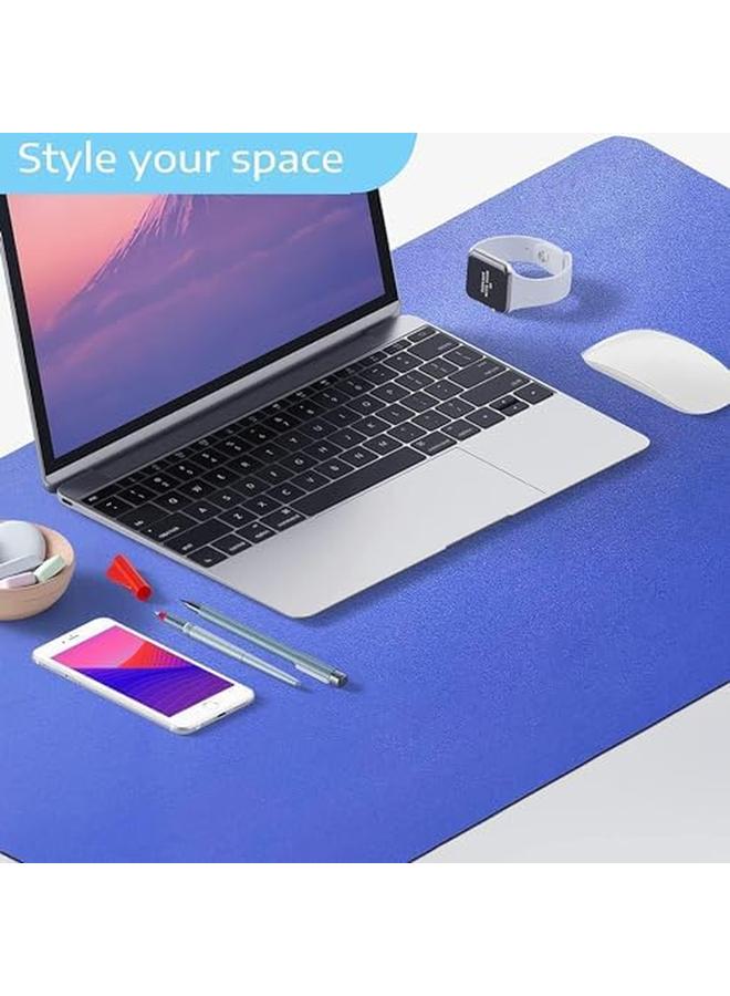 SKY-TOUCH Desk Pad Leather Computer Mouse Pad Office Desk Mat Extended Gaming Mouse Pad Non Slip Waterproof Dual Side Use Desk Mat Protector 80Cm X 40Cm Blue Yellow - Image 2